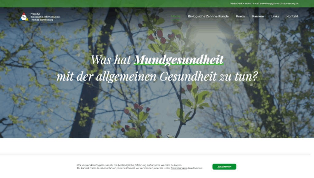 Biologische Zahnheilkunde Website